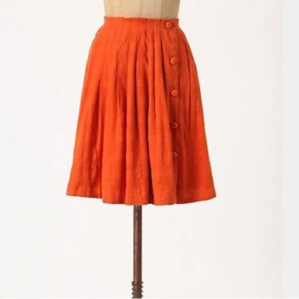 Anthropologie Postmark Darlene Darby Orange Skirt ✨